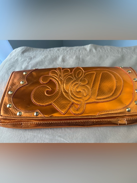 House of Deréon Handbags - Y2K House of Deréon Metallic Bronze Studded Clutch ✨